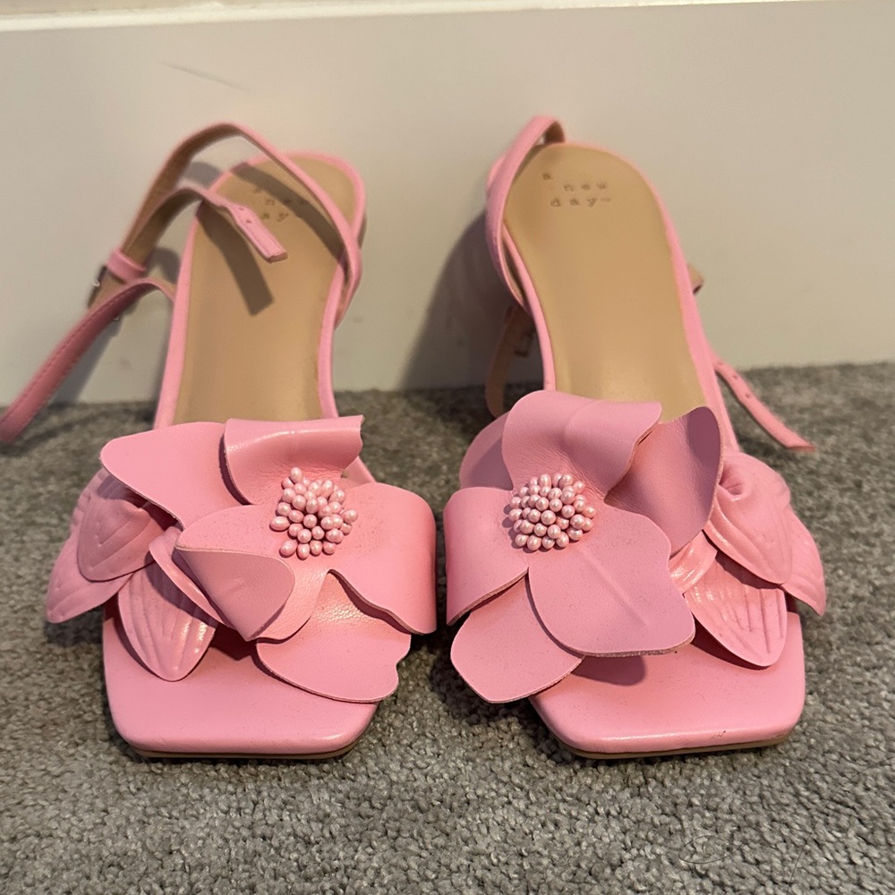 Target Pink Floral Heeled Sandals